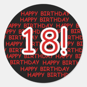 Happy Birthday 18  Classic Round Sticker