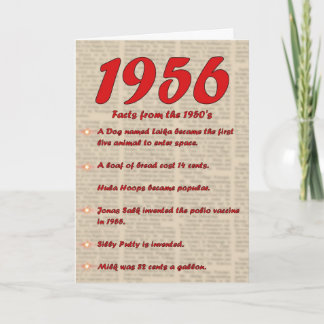 Happy Birthday 1956 Year of birth news 50's 50s Card