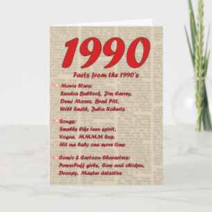 Happy Birthday 1990 Year of birth news 90's 90s Card