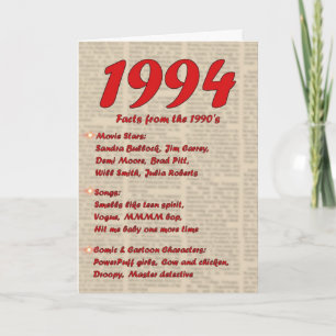 Happy Birthday 1994 Year of birth news 90's 90s Card