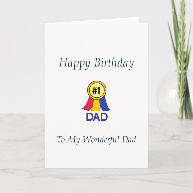 Happy Birthday #1 Dad Card (Front)
