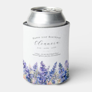 Happy Birthday 21st July Birth Month Flower Custom Can Cooler