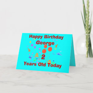 Happy Birthday 2 year old add name/change age Card