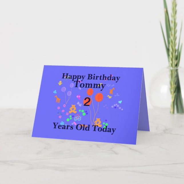 Happy Birthday 2 year old Card (Front)