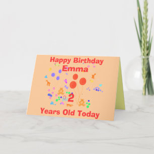 Happy Birthday 2 year old Card