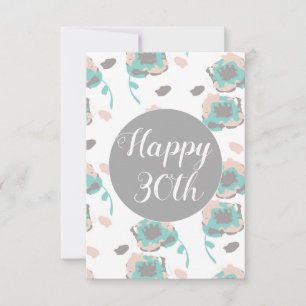 Happy Birthday 30th 50th 60th Floral Card
