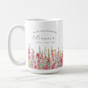 Happy Birthday 30th August Birth Flower Custom Coffee Mug