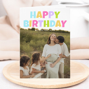 Happy Birthday 3 Photo Folded Greeting Card