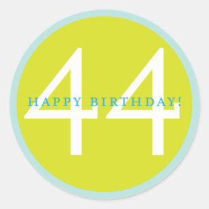 Happy Birthday, 44! Classic Round Sticker