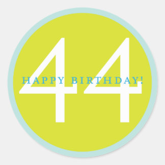 Happy Birthday, 44! Classic Round Sticker