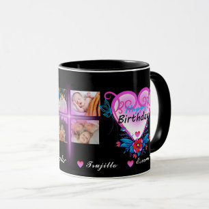 Happy Birthday 4 Photo Gift  Mug
