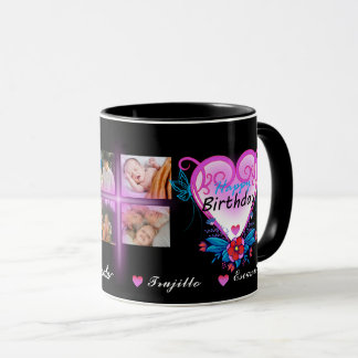 Happy Birthday 4 Photo Gift  Mug