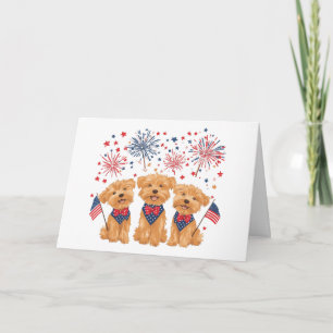 Happy Birthday 4th Of July Yorkshire Terrier Dogs Card