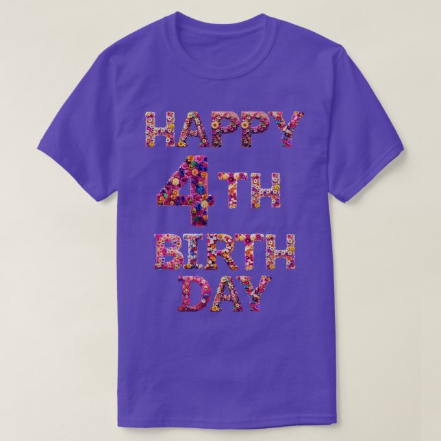 Happy Birthday 4th T-Shirt (Design Front)