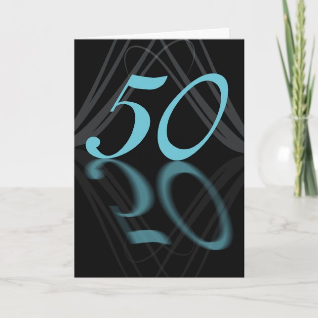 Happy Birthday 50 stylish, mirror 50, 50th birthda Card (Front)
