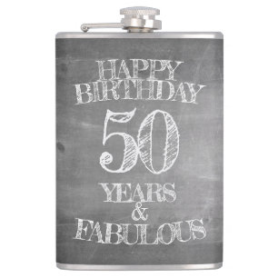Happy Birthday - 50 Years & Fabulous Hip Flask