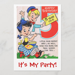 Happy Birthday 5 Year Old Inite Invitation
