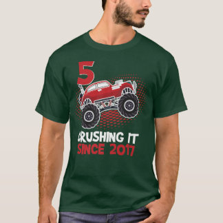 Happy Birthday 5 Years Crushing It Since 2017 Mons T-Shirt