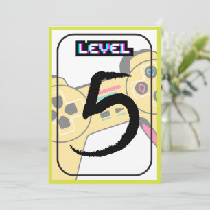 Happy Birthday - 5th birthday - Level Up  Invitation