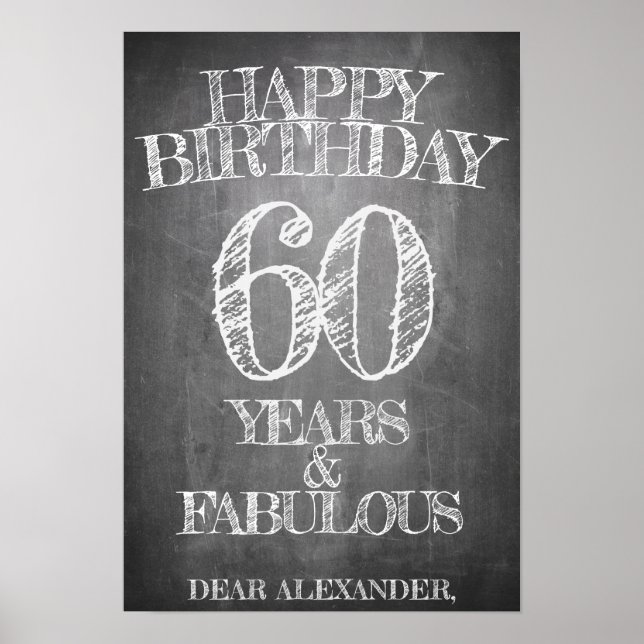 Happy Birthday - 60 Years & Fabulous Poster (Front)