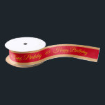 Happy Birthday & 65 Celebration, Aniversary Event Satin Ribbon<br><div class="desc">Ribbon (Gifts): Celebration, Aniversary, Happy Birthday event & number 65 - easily customise text and number for the special occasion.</div>