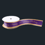 Happy Birthday & 65 Celebration, Aniversary Event Satin Ribbon<br><div class="desc">Ribbon (Gifts): Celebration,  Aniversary,  Happy Birthday event & number 65 - easily customise text and number for the special occasion.</div>