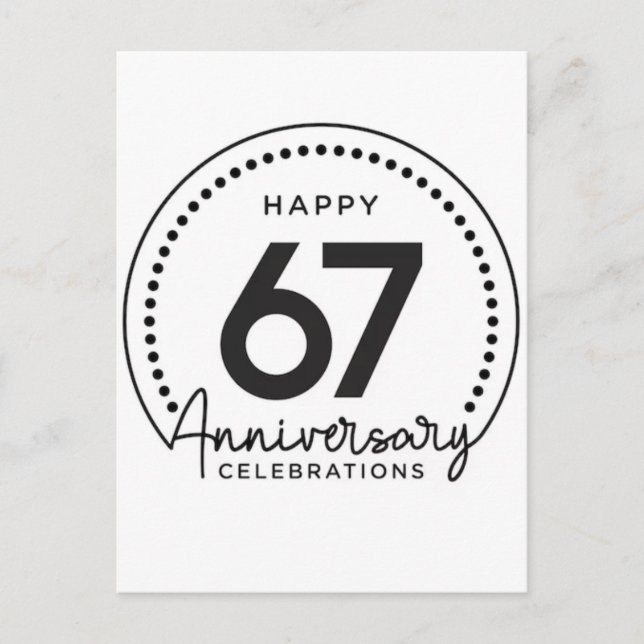Happy birthday, 67 years, six seven birthday, 2026 postcard (Front)
