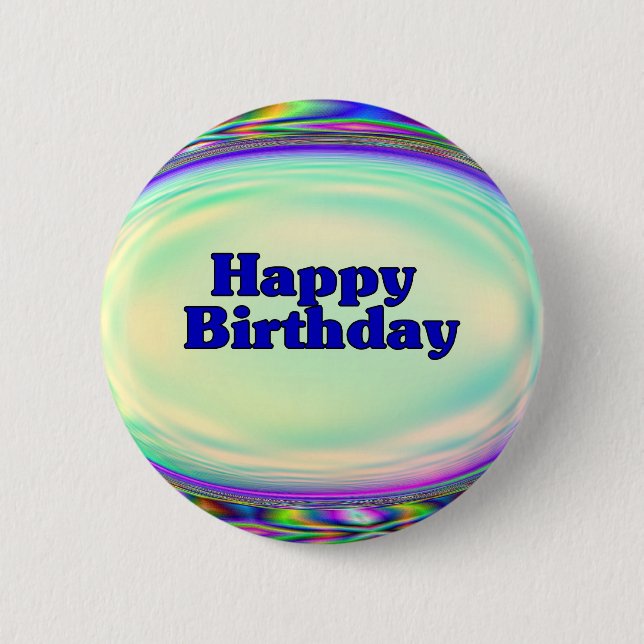 Happy Birthday 6 Cm Round Badge (Front)