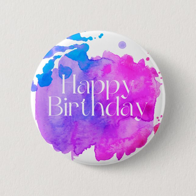 Happy Birthday 6 Cm Round Badge (Front)