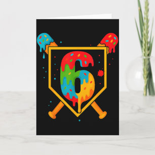 Happy Birthday 6 Year Old Baseball Ice Cream Sprin Card