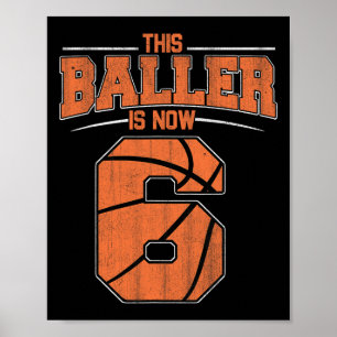 Happy Birthday 6th 6 Year Old Basketball Boys Sixt Poster