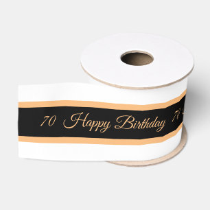 Happy Birthday & 70 Celebration, Aniversary Event Grosgrain Ribbon