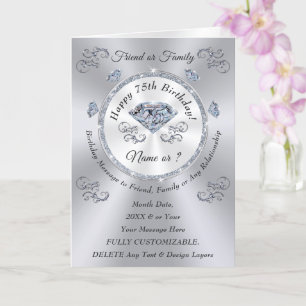 Happy Birthday 75th Birthday Wishes for Friend, Card