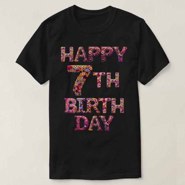 Happy Birthday 7th T-Shirt (Design Front)