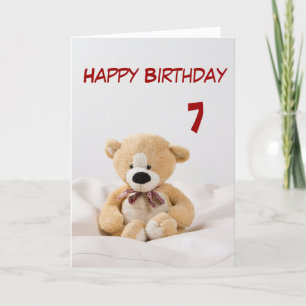 Happy Birthday 7th Teddy Bear Theme Card