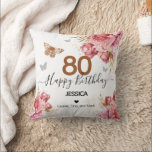 Happy Birthday 80 Personalised Throw Pillow<br><div class="desc">80 Happy Birthday Personalised year pillow. Easy to adjust. All text is adjustable if needed.</div>