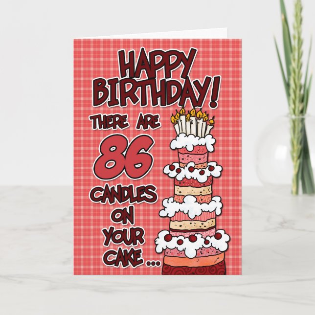 Happy Birthday - 86 Years Old Card (Front)