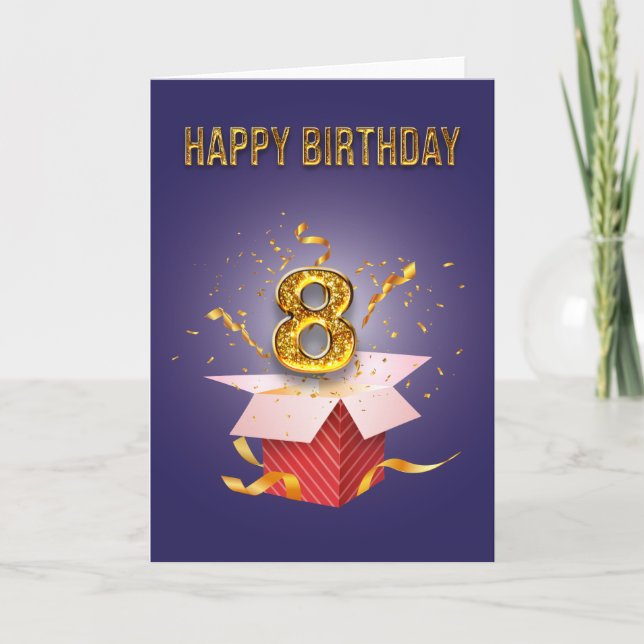 Happy Birthday 8 Basic Card (Front)