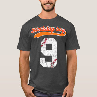 Happy Birthday 9th 9 Year Old Baseball Gift Boys N T-Shirt