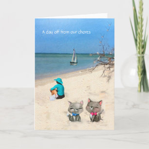 Happy Birthday -- a day at the beach Card