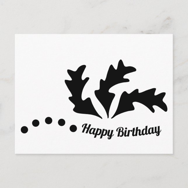 Happy Birthday Abstract Leaves Postcard (Front)