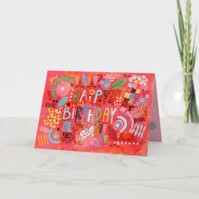 Happy Birthday Abtract Joy | Greeting Card (Front)