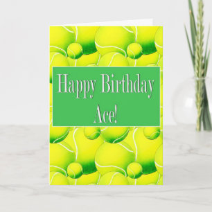 Happy Birthday Ace, Tennis Ball Card