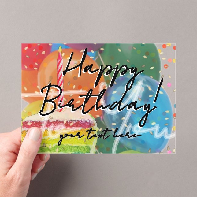 Happy Birthday Acrylic Invitation (Insitu (Handheld))