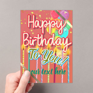 Happy Birthday  Acrylic Invitations