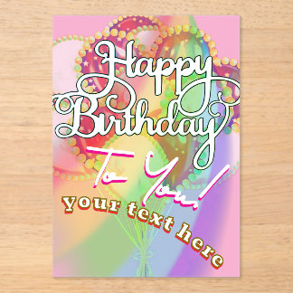 Happy Birthday Acrylic Invitations