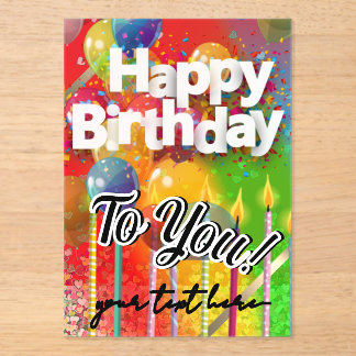 Happy Birthday Acrylic Invitations
