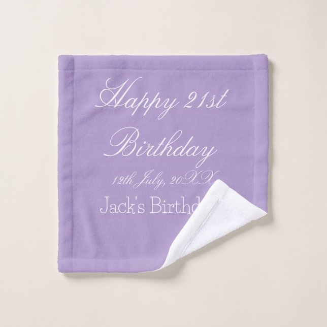 Happy birthday add name date calligraphy simple. M Wash Cloth (Wash Cloth)