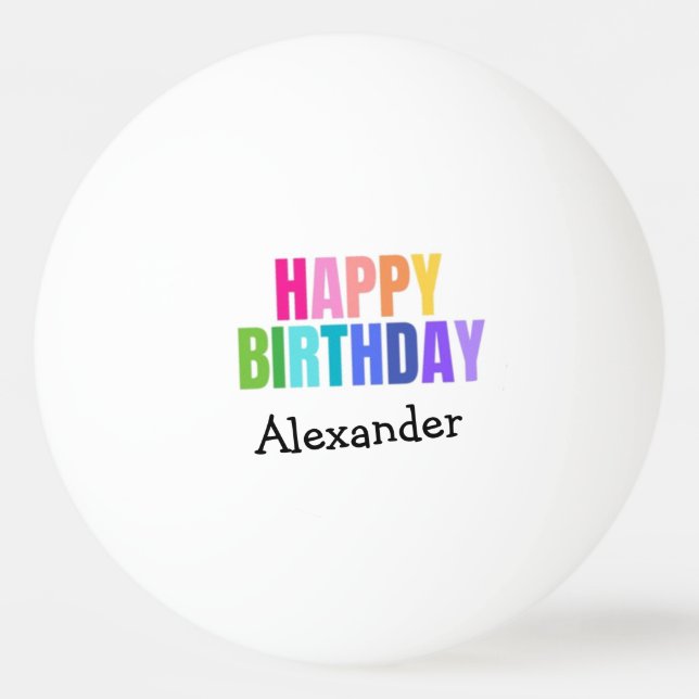 Happy Birthday Add Name Gift 3 Golf Balls (Front)