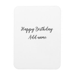 Happy birthday add name title simple minimal magnet